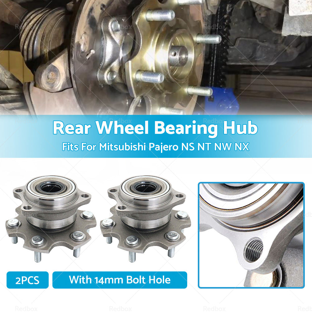 2x Rear Wheel Bearing Hub Fit For Mitsubishi Pajero NS NT NW NX 14mm Bolt Hole-2