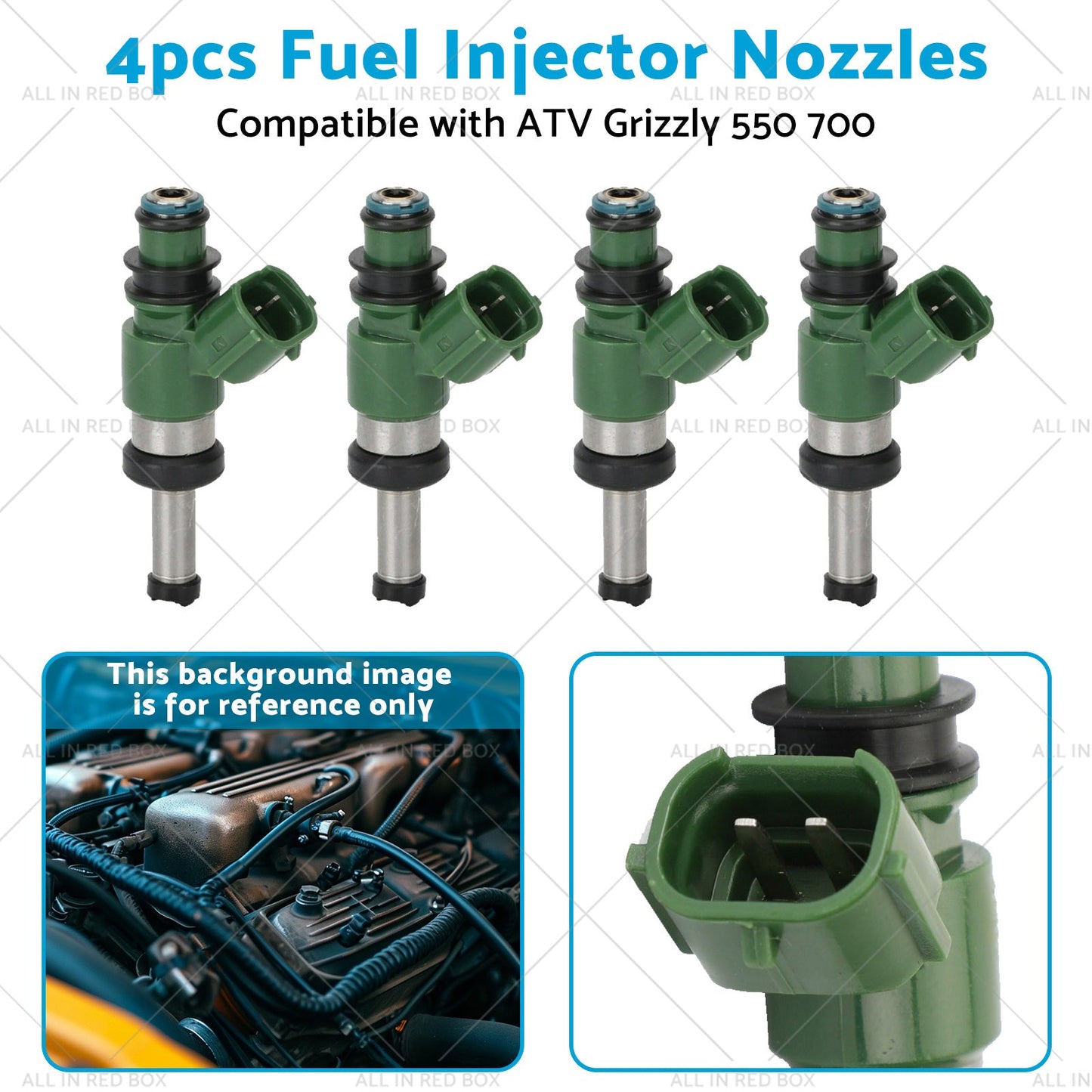 3B4-13761-00-00 4pcs Fuel Injector Nozzles Suitablefor ATV Grizzly 550 700 07-17-3