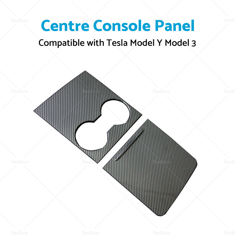 Carbon Fiber Style Center Control Panel Wrap Suitable for Tesla Model Y Model 3-3