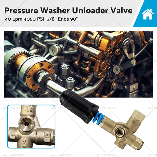 1PCS Pressure Washer Unloader Valve 40 Lpm 4050 PSI 3/8" Ends 90 degree-0