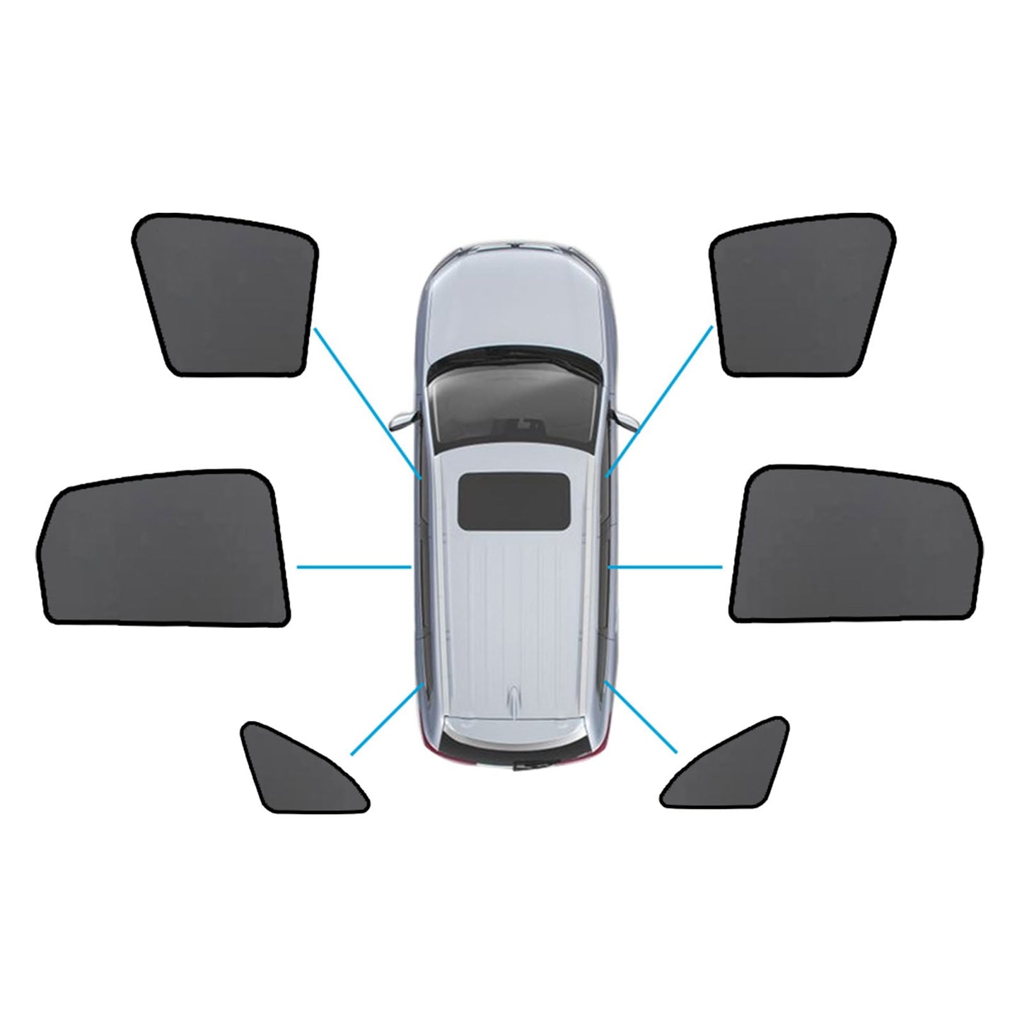 Magnetic Mesh Sun Blind Shades Suitable for Audi Q5 8R 2009–2016 On Front Rear-0
