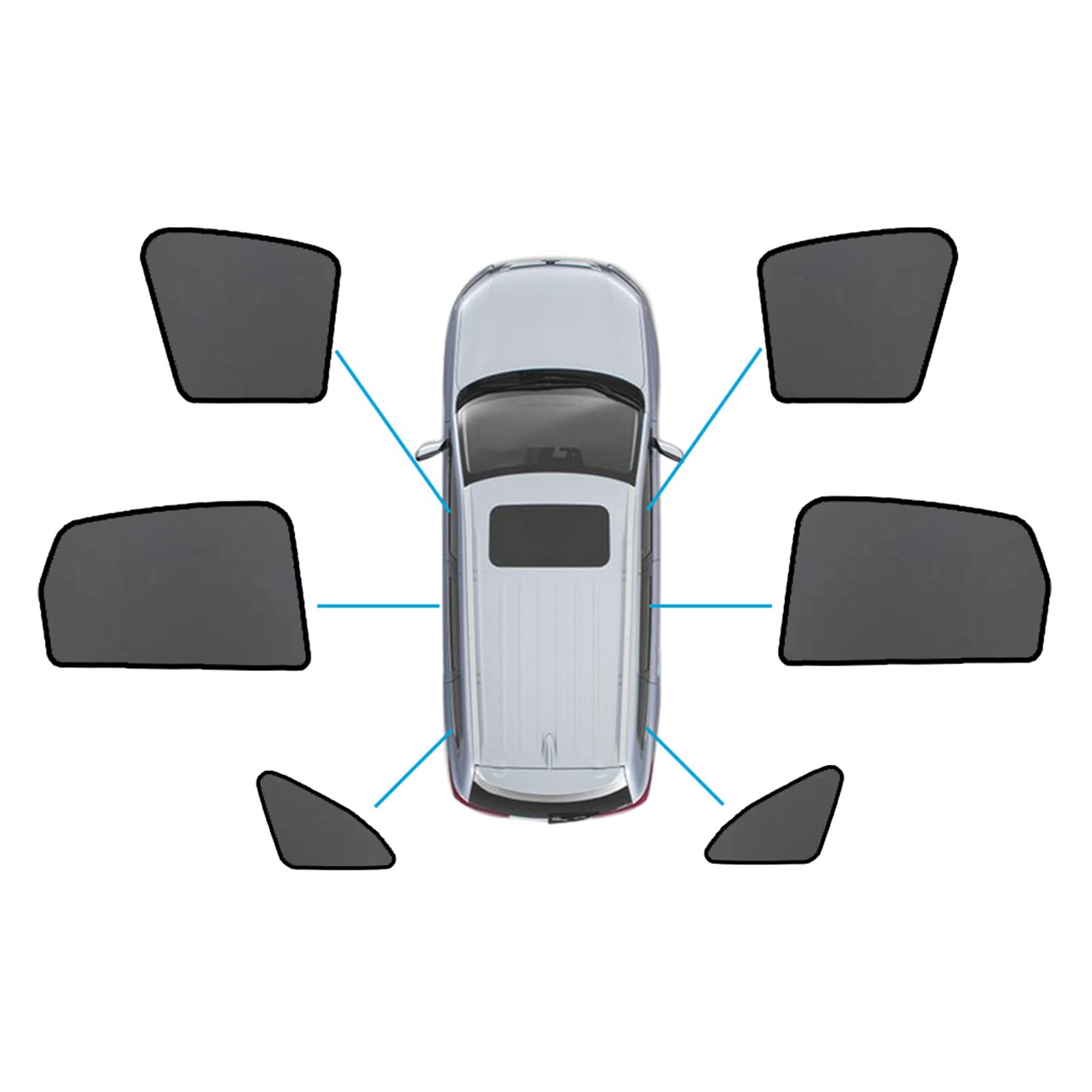 Magnetic Mesh Sun Blind Shades Suitable for Audi Q5 8R 2009–2016 On Front Rear-0