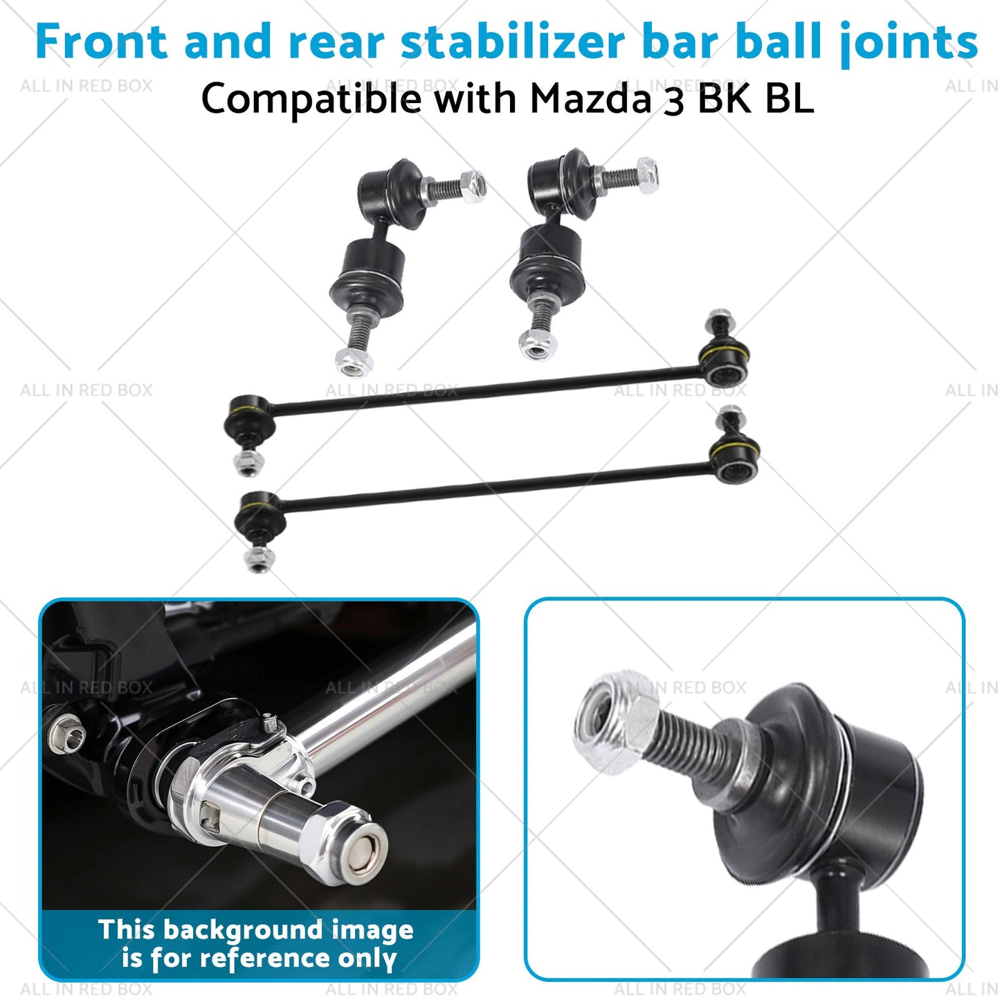 Front and Rear Stabilizer Bar Ball Joints Suitable for Mazda 3 BK BL 2004-2014-3