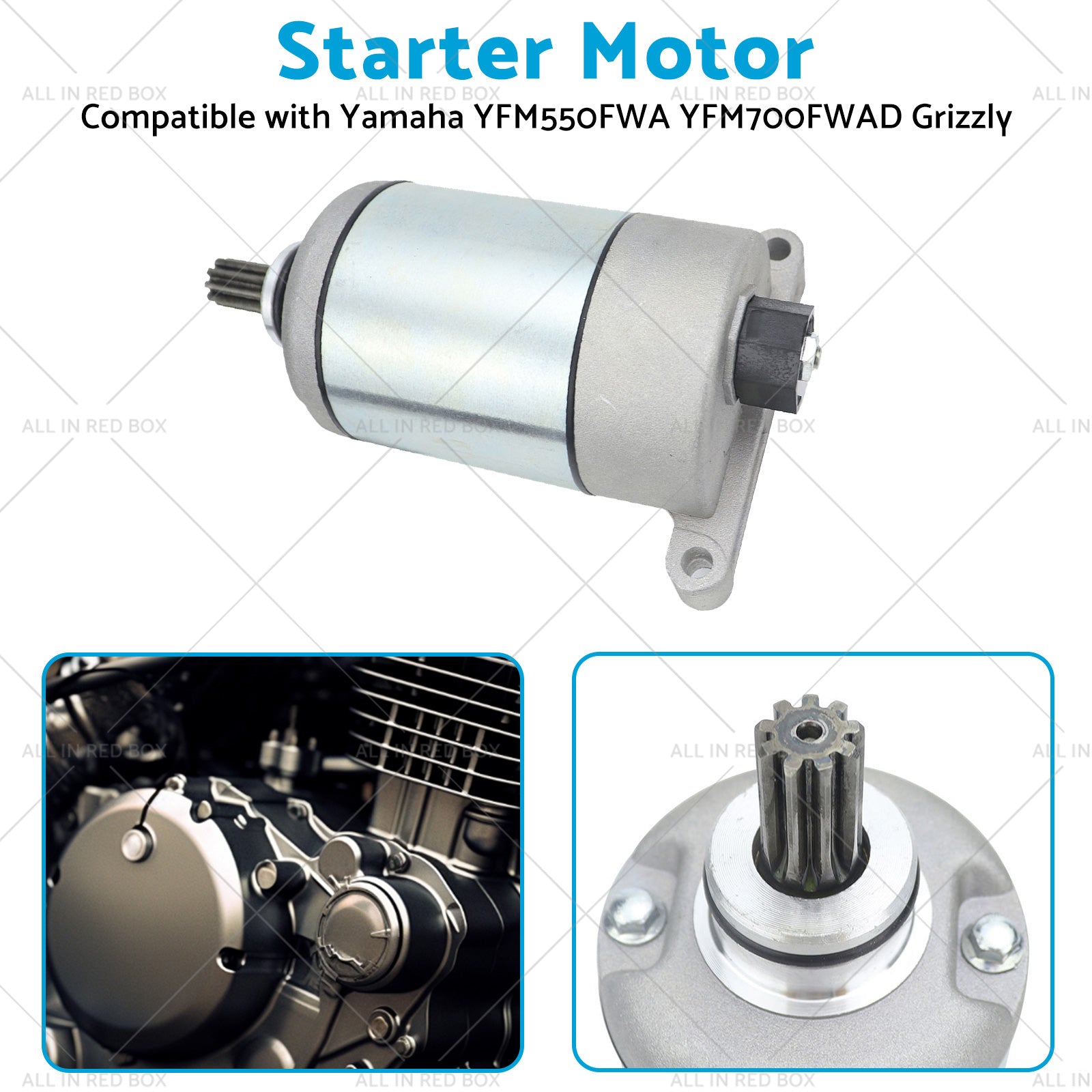 Starter Motor Suitable Yamaha YFM550FWA Grizzly 550 09-15 YFM700 EPS-Hunter-3
