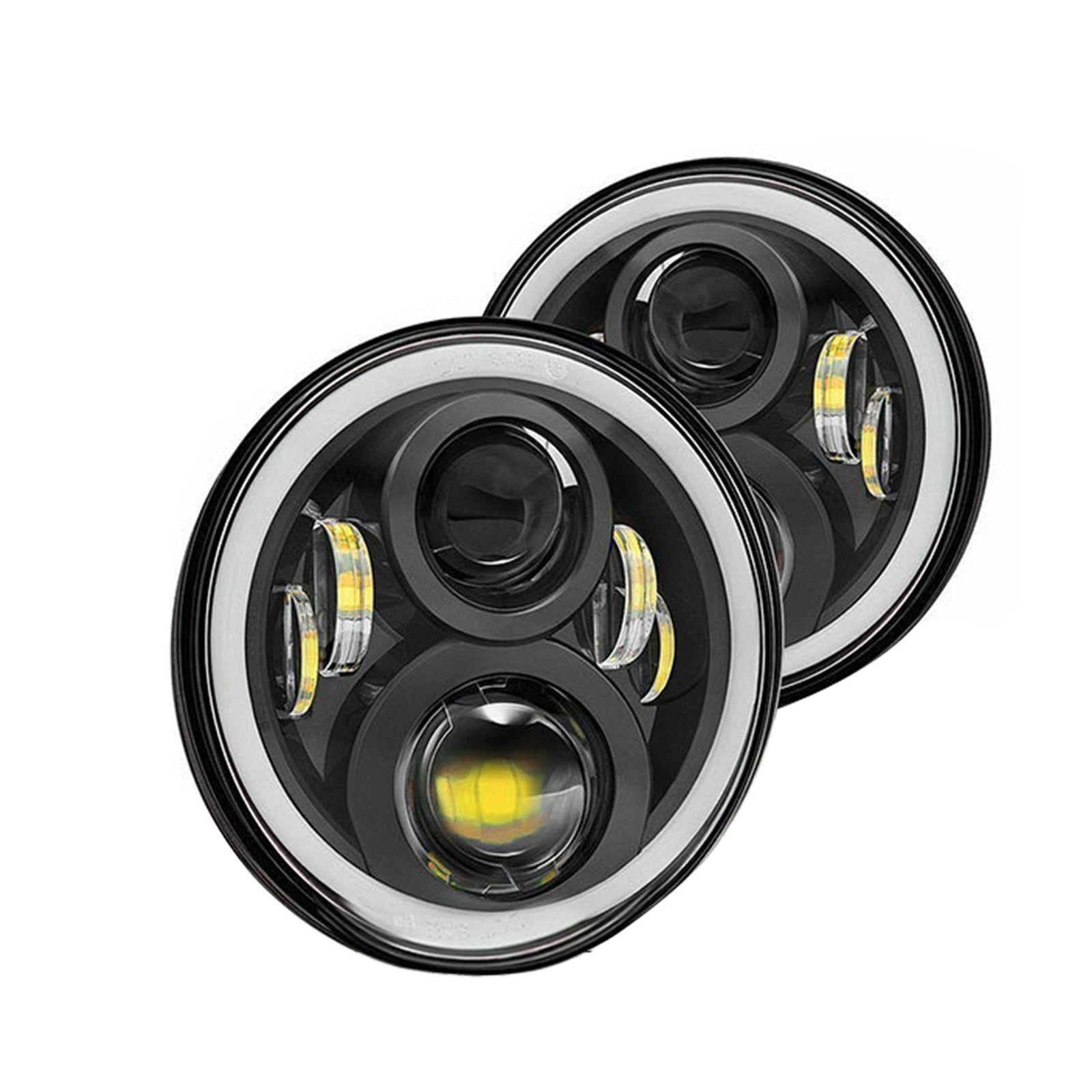 RGB Halo 7-Inch LED Projector Headlights Hi/Lo Beam DRL Suitable For Jeep GQ-2