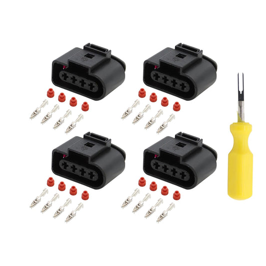 4x Ignition Coil Connector Repair Kit 4Way Female Suitable for Audi VW 4B0973724-0