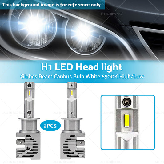 2X H1 LED Car Head light Conversion Globes Beam Canbus Bulb White 6500K High Low-0