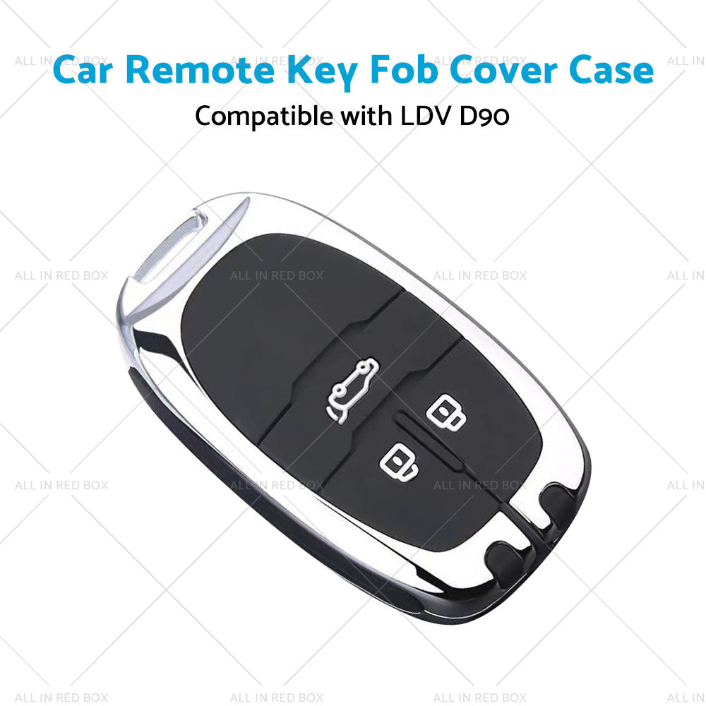 Zinc Alloy Remote Key Fob Case Cover Shell Suitable For LDV D90 3buttons Silver-4