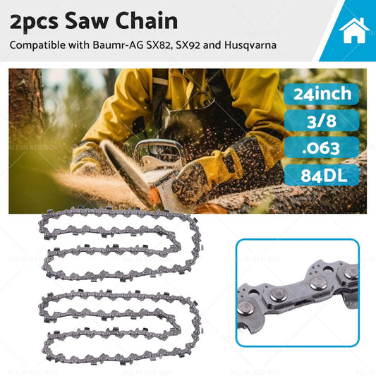 2PCS 24inch 3 8 063 84DL Chainsaw Chain Suitable for BAUMR-AG SX82 SX92 Husqvarna-0