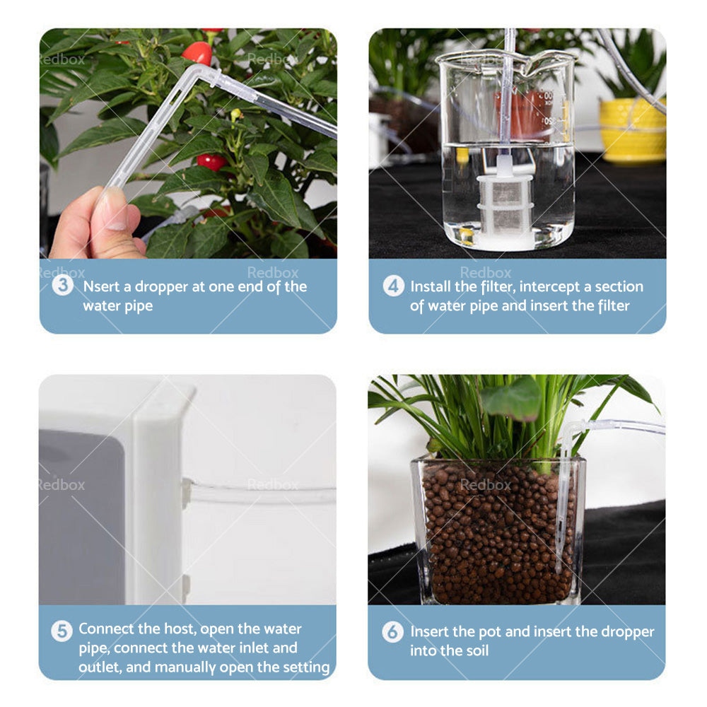 Smart Drip Self Watering System Irrigation Timer kit 10M Solar Power Plant Auto-3