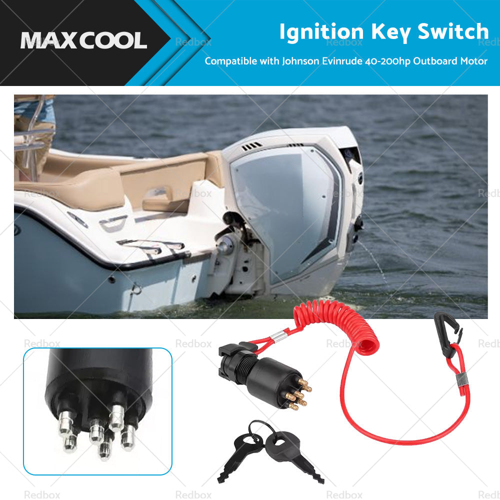 Suitable For Evinrude or Johnson OMC Ignition Key Switch w or  Safety Lanyard 5005801-0