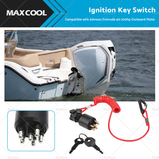Suitable For Evinrude or Johnson OMC Ignition Key Switch w or  Safety Lanyard 5005801-0