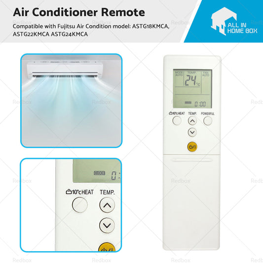 Air Con Remote Replacement Suitable for Fujitsu ASTG18KMCA ASTG22KMCA ASTG24KMCA-0