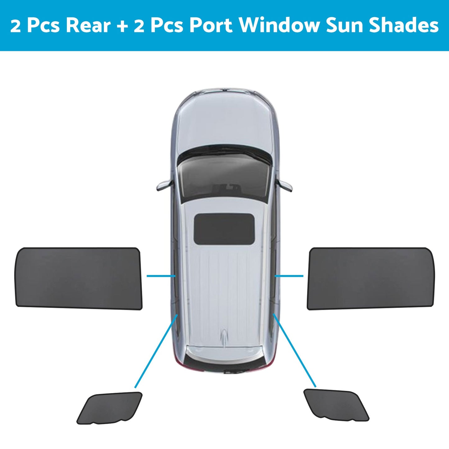 Front & Rear Port Window Magnetic Sun Shade Suitable For Kia Carnival KA4 2020-2023-6