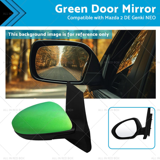 Left Side Green Rearview Mirror Suitable for 2007-2014 Mazda 2 DE Genki NEO MAXX-0