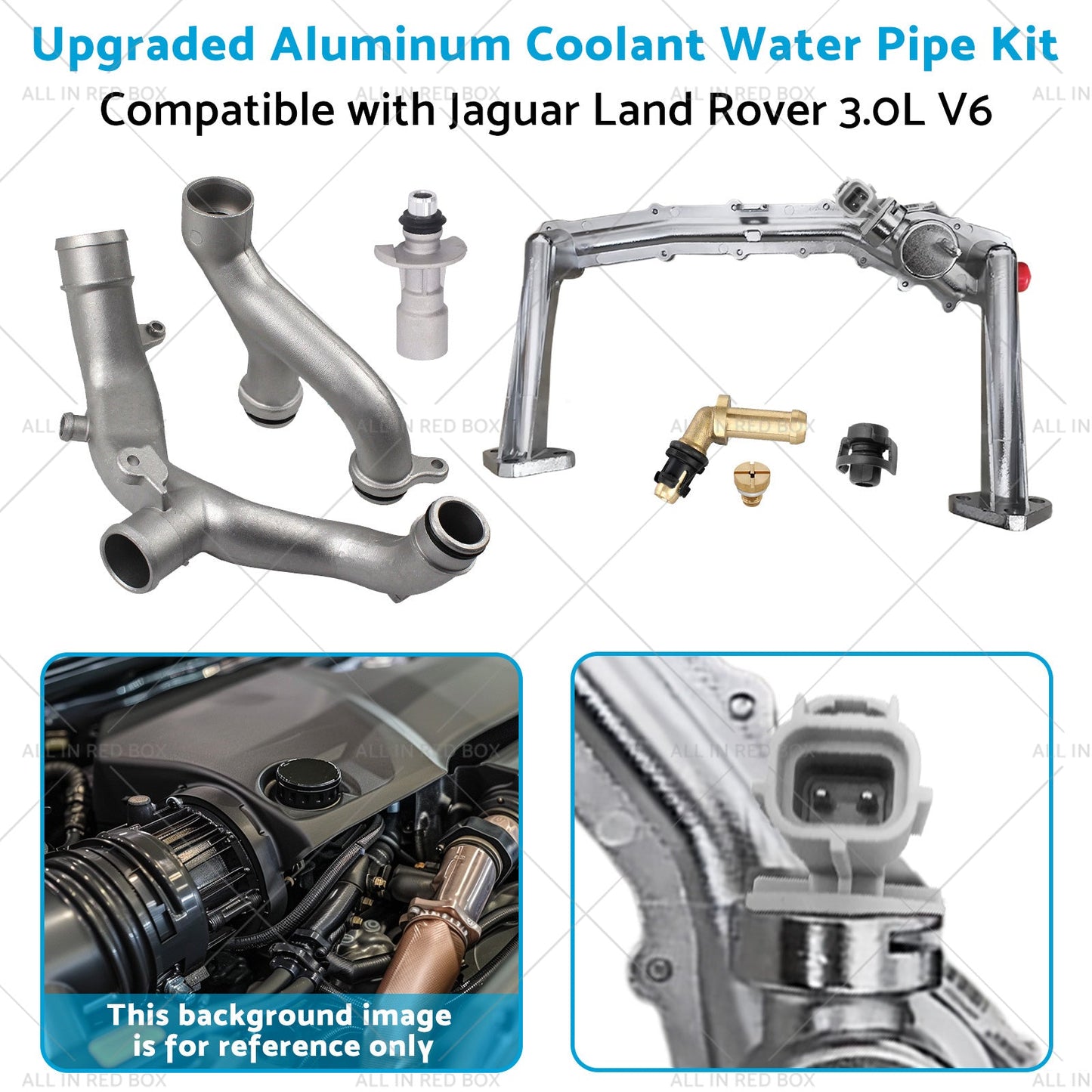 Upgraded Aluminum Coolant Water Pipe Kit Suitable for Jaguar Land Rover 3. 0L V6-3