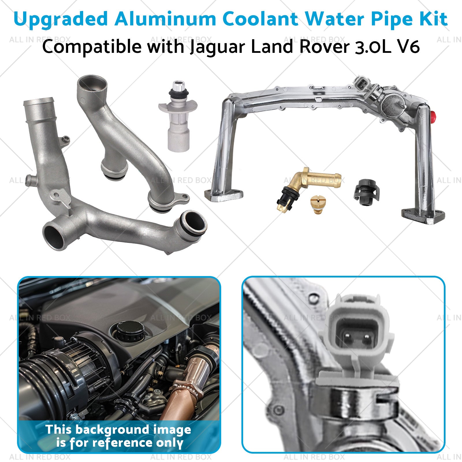 Upgraded Aluminum Coolant Water Pipe Kit Suitable for Jaguar Land Rover 3. 0L V6-3
