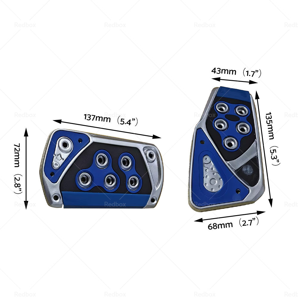 2x Non-Slip Automatic Gas Brake Foot Pedal Pad Cover Car Accessories Parts Blue-3