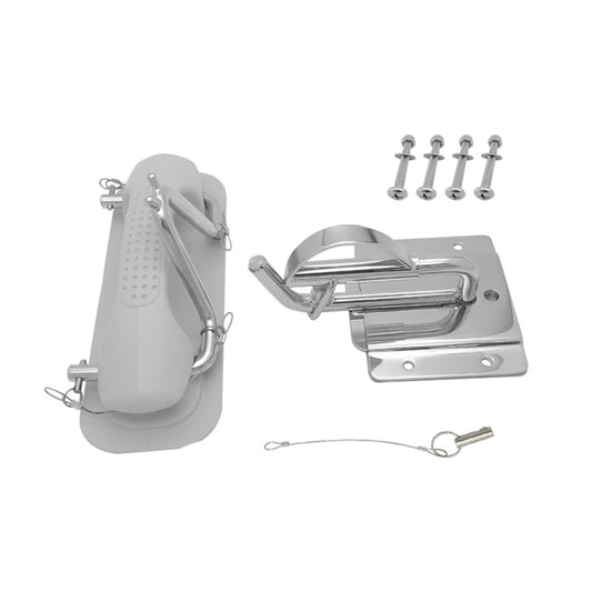 Boat Insta-Lock Snap Quick Davits Set Stainless Steel With Handle Pad-1