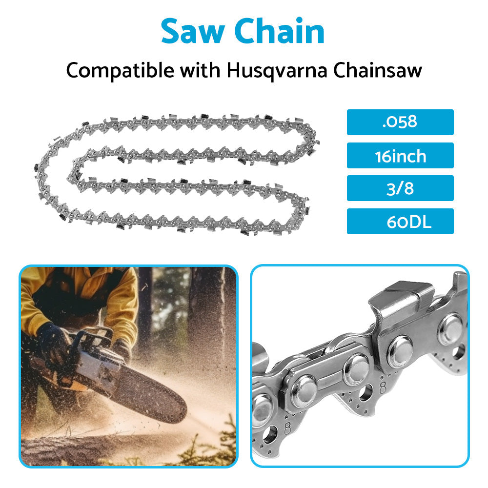 Tungsten Carbide Chainsaw Chain 16inch 3 8 058 60DL Suitable for Husqvarna-4
