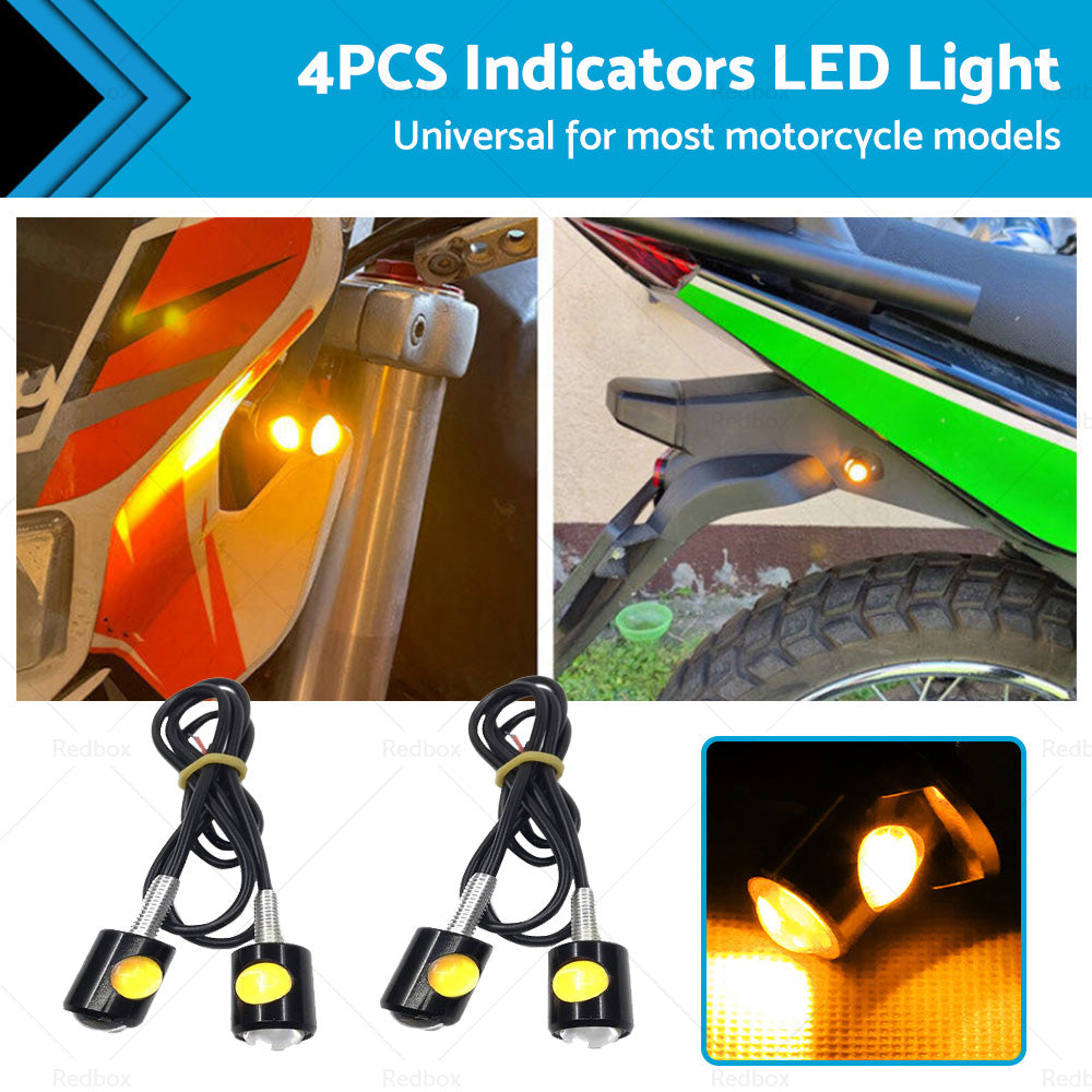 4PCS Universal 12V Mini Amber Motorcycle Indicator LED Turn Signal Light Blinker-0