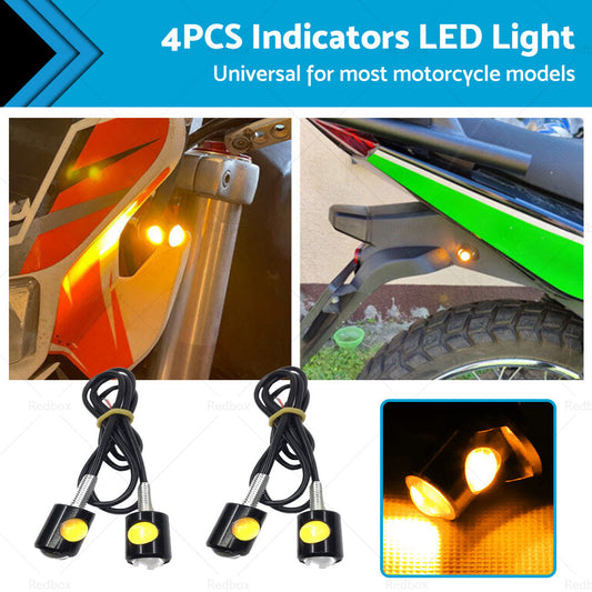 4PCS Universal 12V Mini Amber Motorcycle Indicator LED Turn Signal Light Blinker-0