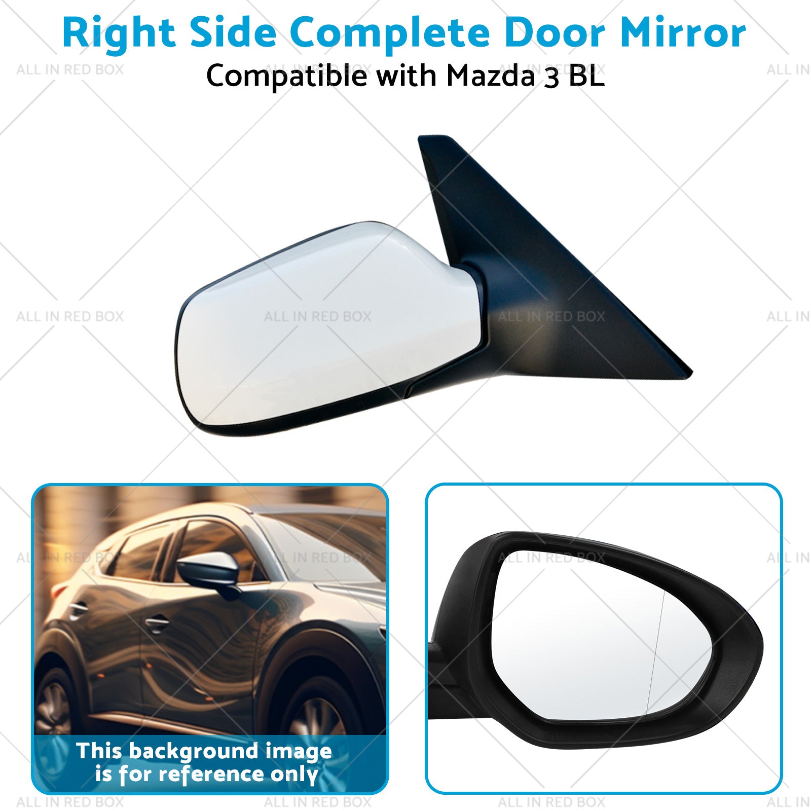 Right Door Mirror Suitable for Mazda 3 BL 2009-2013 NO Indicator White-3