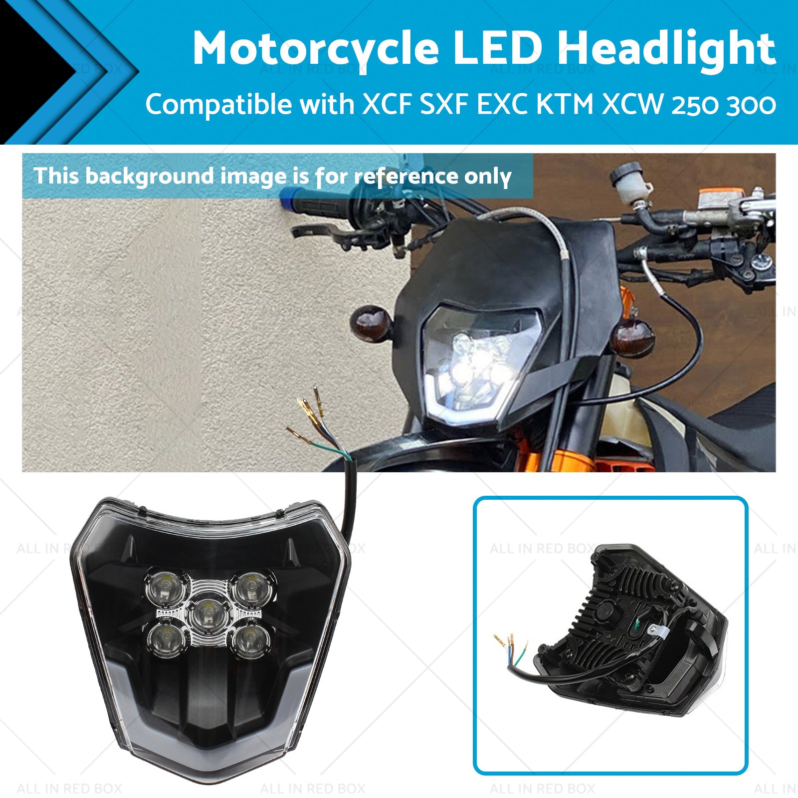 Motorcycle LED Headlight Suitable For XCF SXF EXC KTM XCW 250 300 350 450 500-0