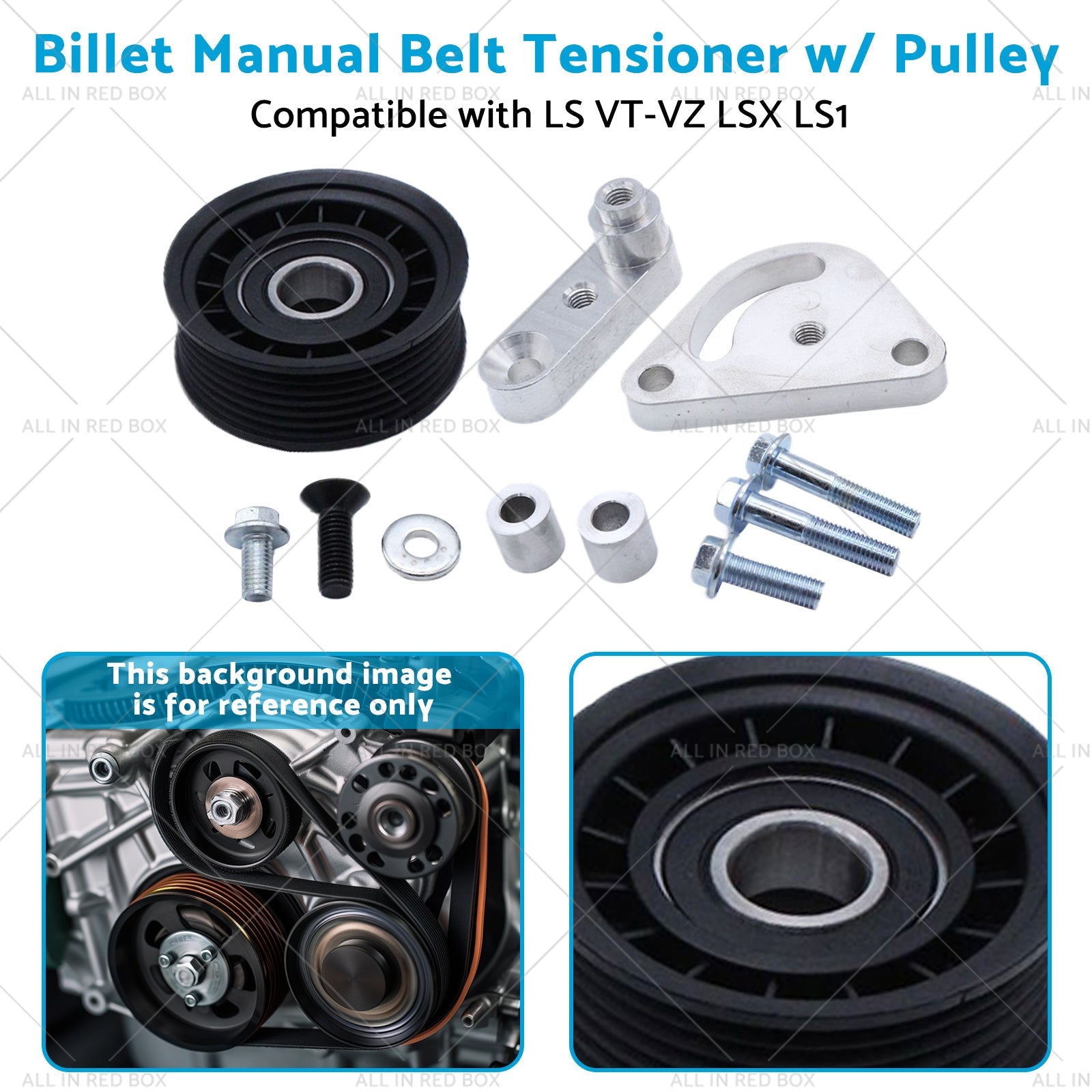 Billet Manual Belt Tensioner w or  Pulley Suitable for 98-06 LS VT-VZ LSX LS1-3