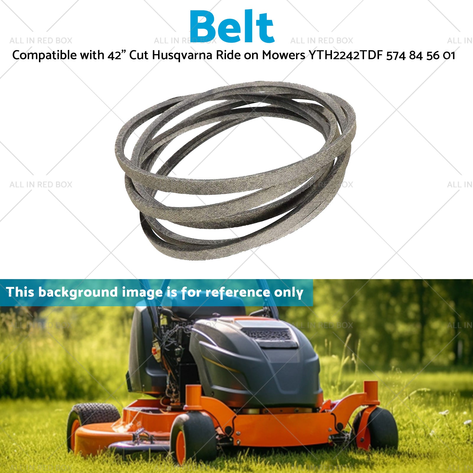 Grey Deck Belt SuitableFor 42inch Cut Husqvarna Ride on Mowers YTH2242TDF 574 84 56-3