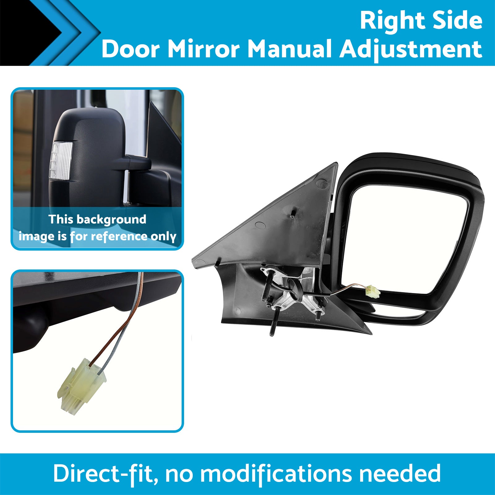 RH Door Mirror Manual Adjustment Passenger Side Suitable For LDV V80 13 on-3