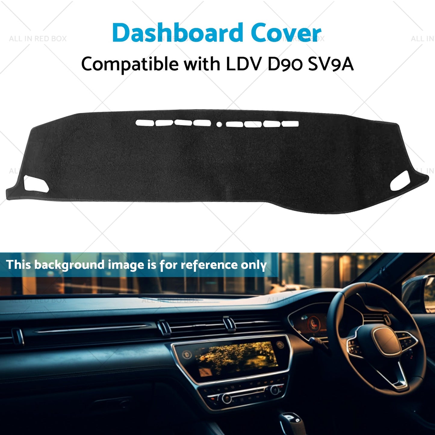 Non-Slip Dash Mat Suitable For LDV D90 SV9A 2017-2022 Dashboard Cover Black-3
