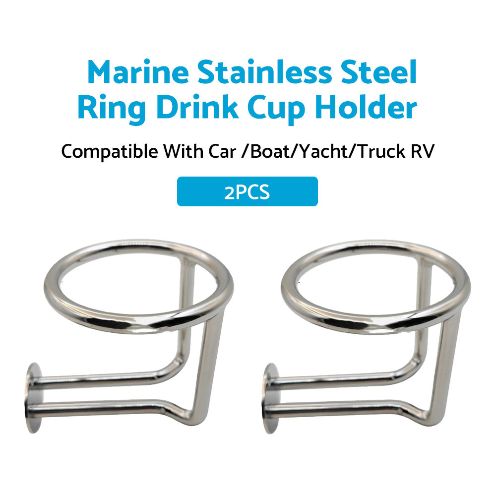 2X Marine Stainless Steel Ring Drink Cup Holder for Car  Boat Yacht Truck RV-4
