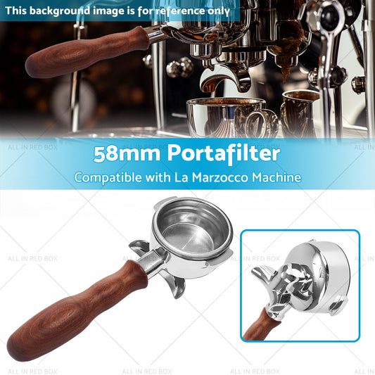 58mm Portafilter Suitable For La Marzocco 2 Spout Filter Basket Wood Handle-1