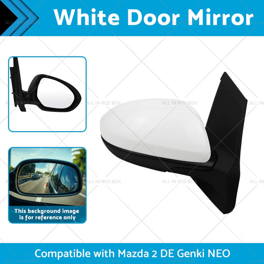 Right Side White Door Mirror Suitable for Mazda 2 DE Genki NEO MAXX 2007-2014-1