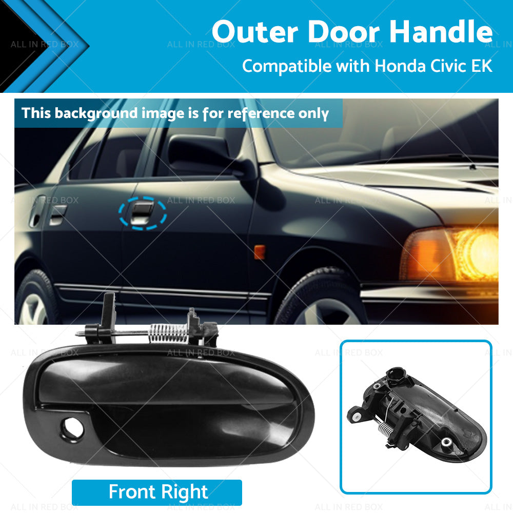 Smooth Black Front Right Outer Door Handle Suitable for Honda Civic EK 1995-2000-0