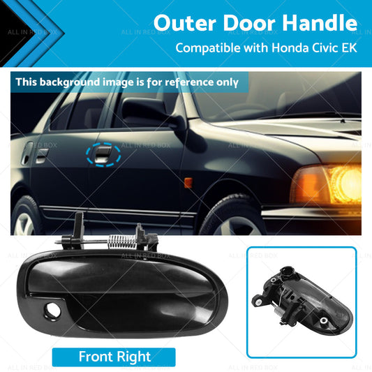 Smooth Black Front Right Outer Door Handle Suitable for Honda Civic EK 1995-2000-0