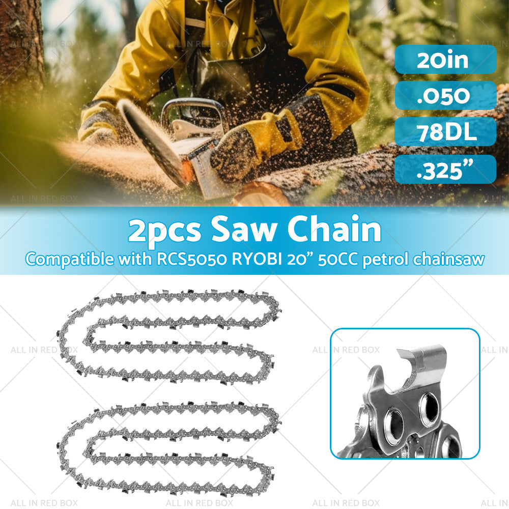 Chainsaw Chain 325 050 78DL Suitable for RCS5050 RYOBI 20inch 50CC Petrol Chainsaw-1