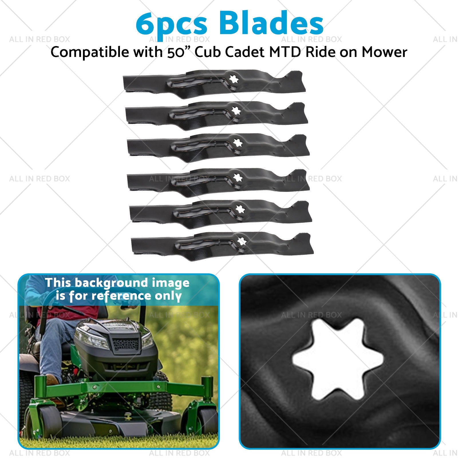 6pcs Blades Suitable 50inch Cub Cadet MTD Ride on Mower 742-04053 942-04053 B-2