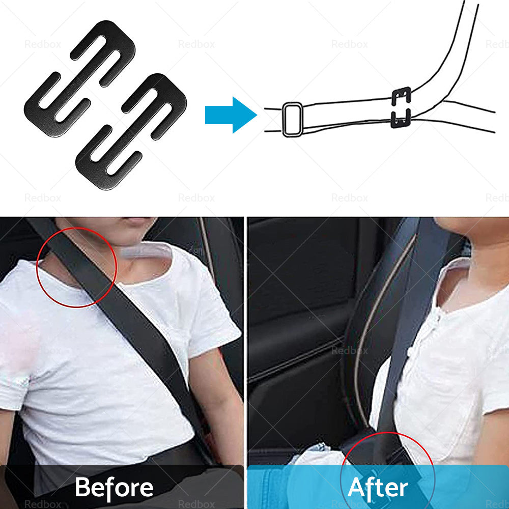 2x Locking Clip Metal Automotive Type Car Safety Seat Belt Steel Adjuster-4