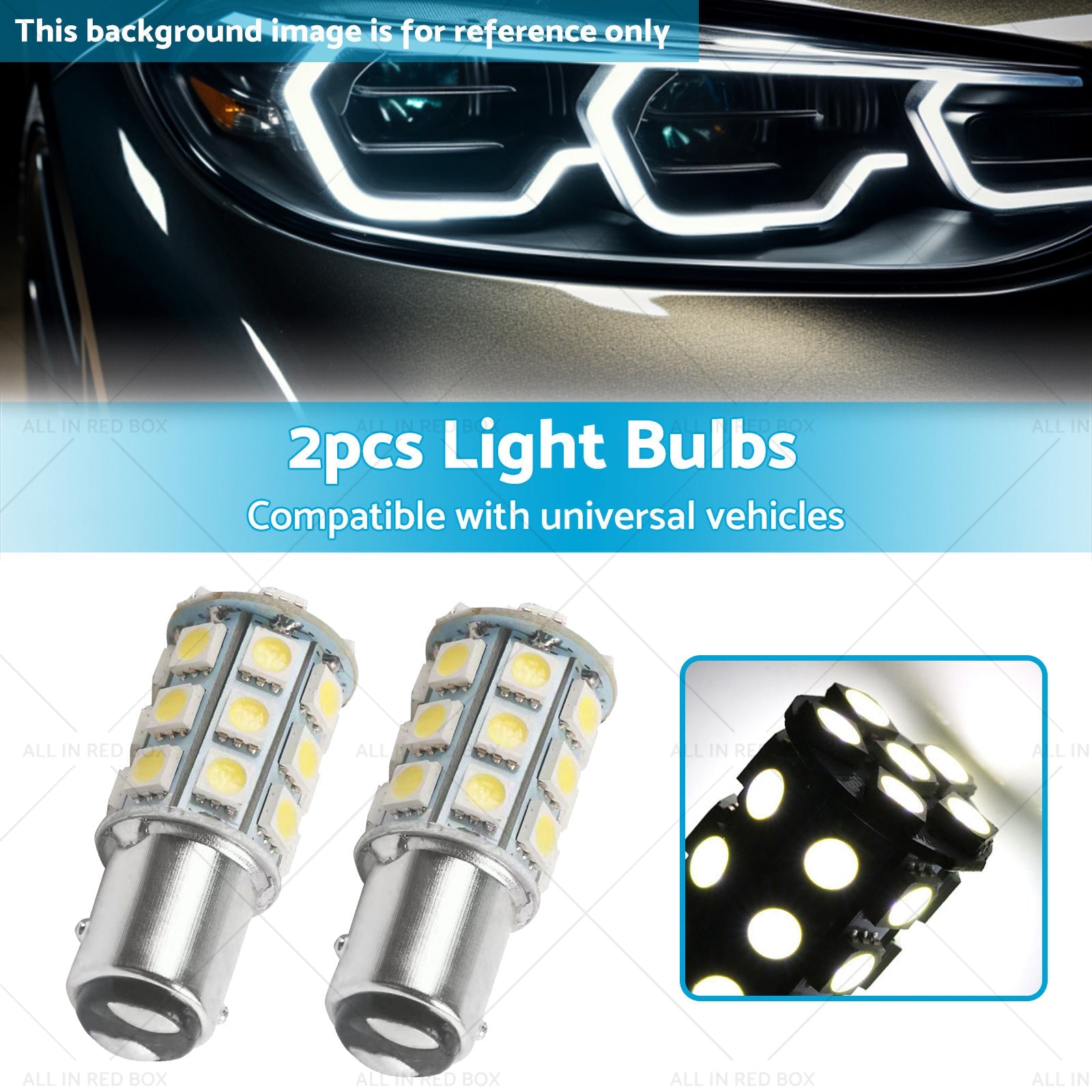 2x 12V BA15D LED White 27 SMD 5050 For Caravan Car Auto Indicator Signal Light-2