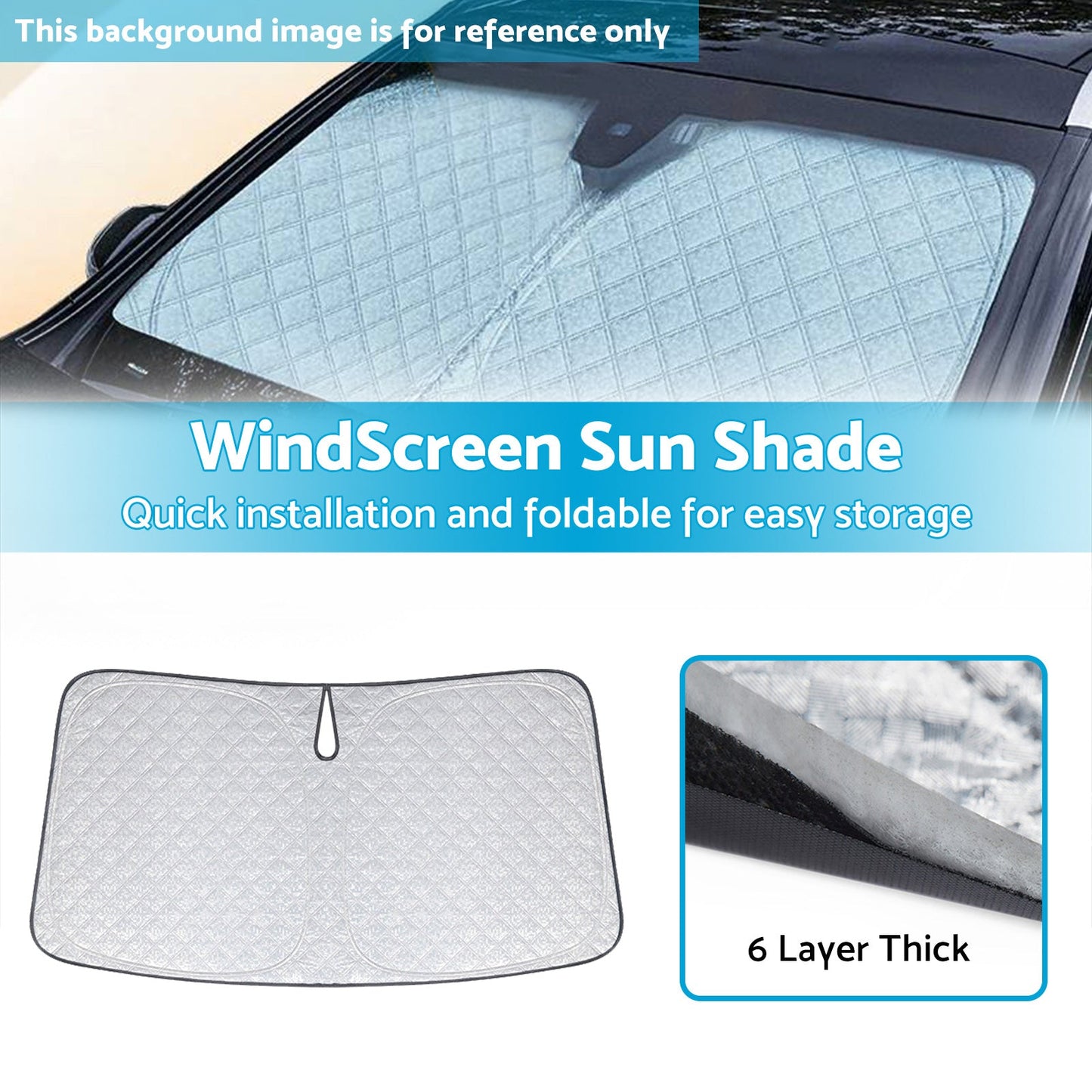 6 Layer Thick WindScreen Sun Shade Suitable For Toyota Camry 24 on UV Protection-0