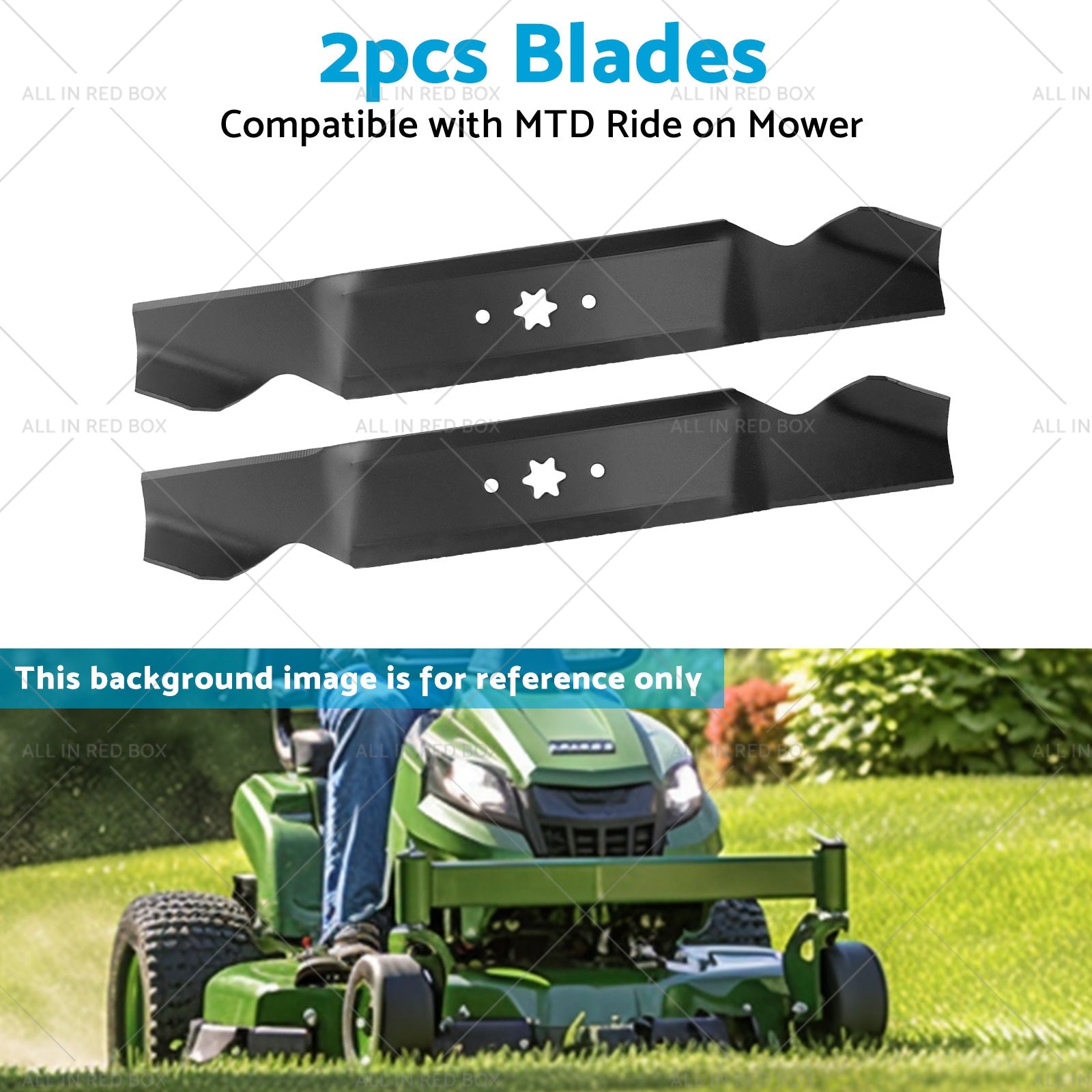 2x Blades Suitable for 38inch MTD Ride on Mowers 6 Point Centre Hole 742-0654-3