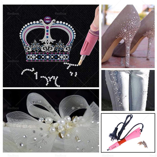 Applicator Wand Heat Gun for Hot fix Hotfix Rhinestone Crystal Tool AU plug-0
