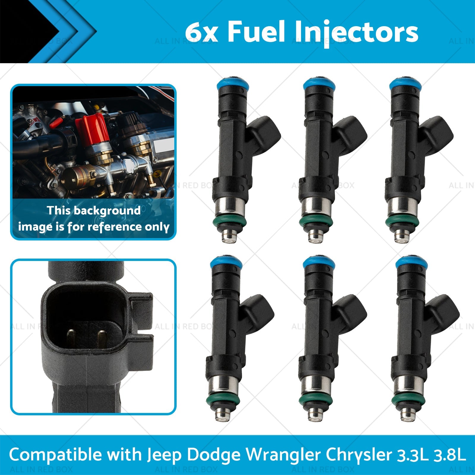 0280158119 6x Fuel Injectors Suitable for Jeep Dodge Wrangler Chrysler 3. 3L 3. 8L-1