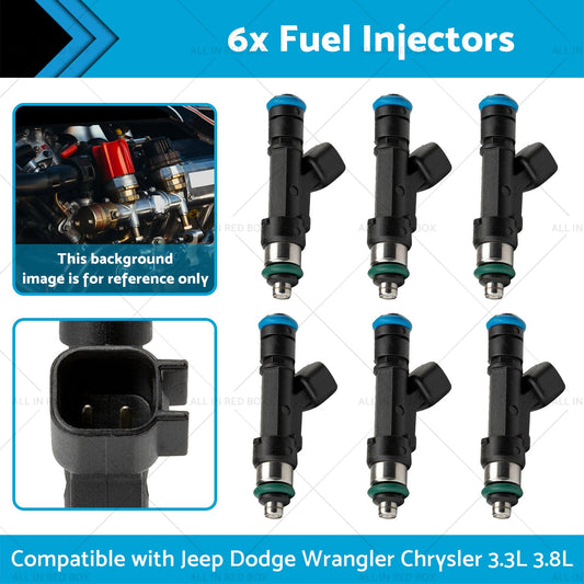 0280158119 6x Fuel Injectors Suitable for Jeep Dodge Wrangler Chrysler 3. 3L 3. 8L-1