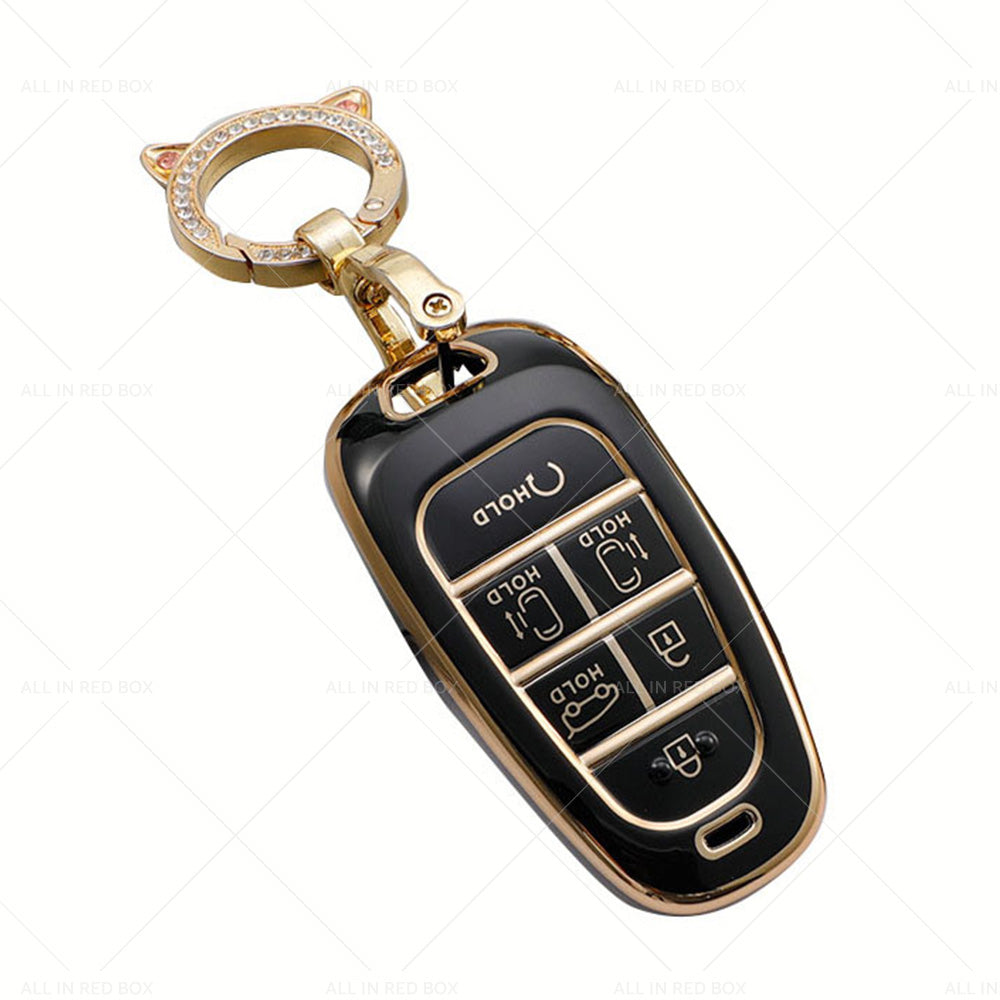 6Button TPU Car Remote Key Fob Cover Suitable ForHyundai Sonata Tucson Santa Fe-2