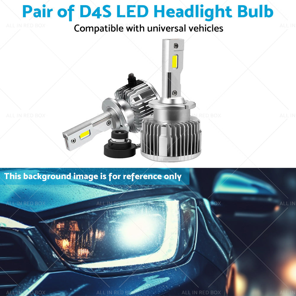 2PCS D4S LED Headlight Bulb Replace HID Xenon White 90W 6000K Conversion Kit-4
