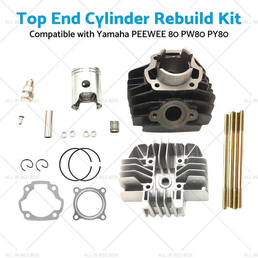 Top End Cylinder Rebuild Kit Bore Barrel Piston For Yamaha PEEWEE 80 PW80 PY80-1