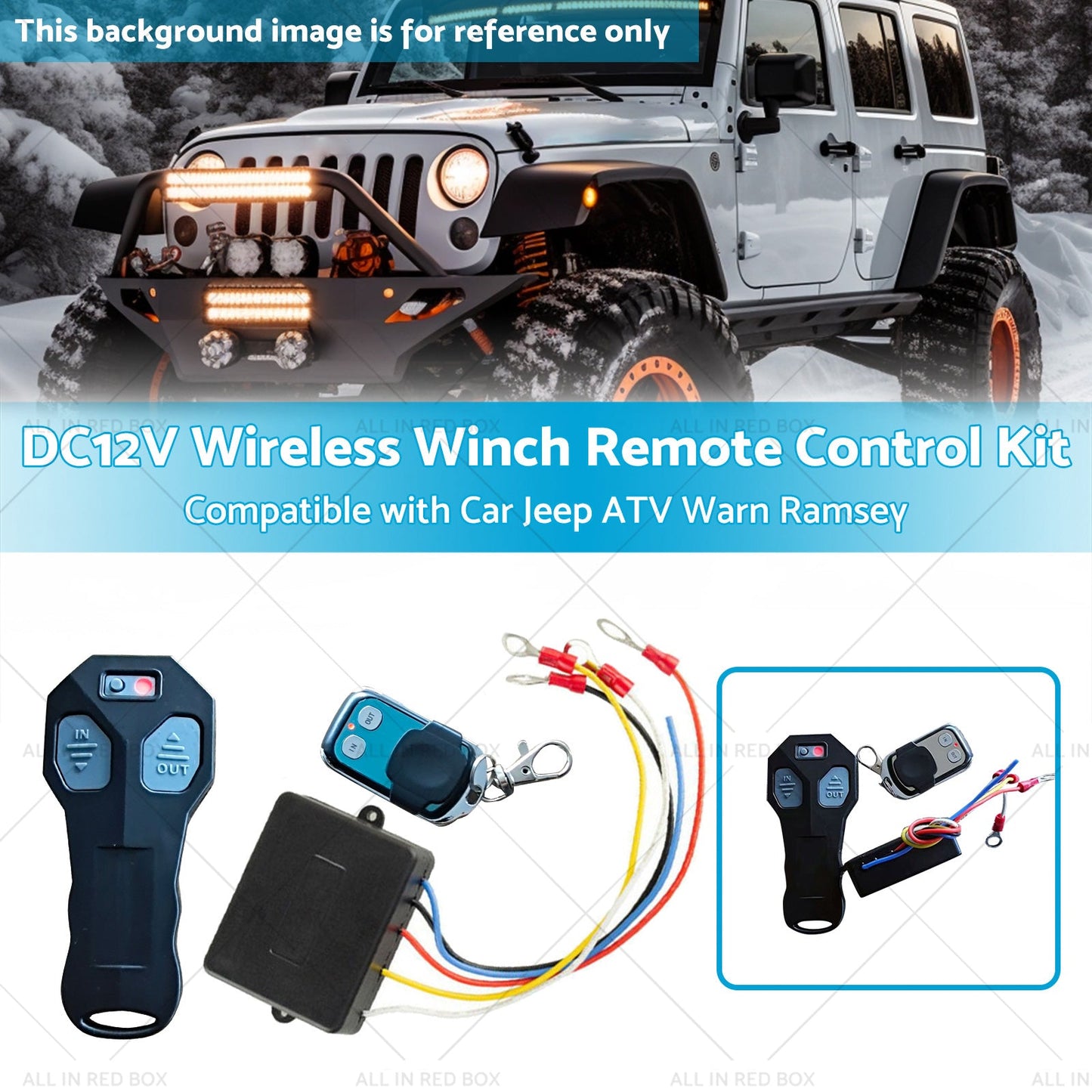 DC12V Wireless Winch Remote Control Kit Suitable for Car Jeep ATV Warn Ramsey-2